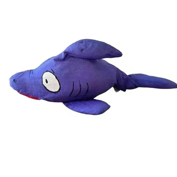 Puffalump Shark Purple 18" 1990s Malibu Fun Bath Pool Plush Toy Wet Pets Medium - Picture 6 of 10